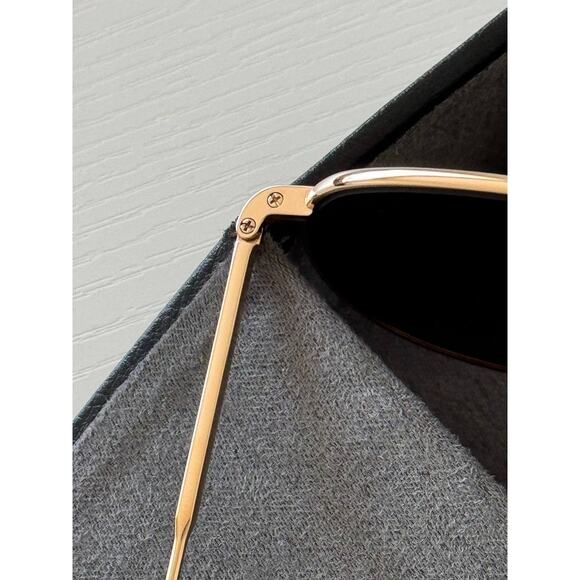 Thom Browne Titanium Aviator Pilot Frame Mirrored Gold Sunglasses - Picture 12 of 12